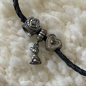 PANDORA CHARM BRACELET - 3 CHARMS